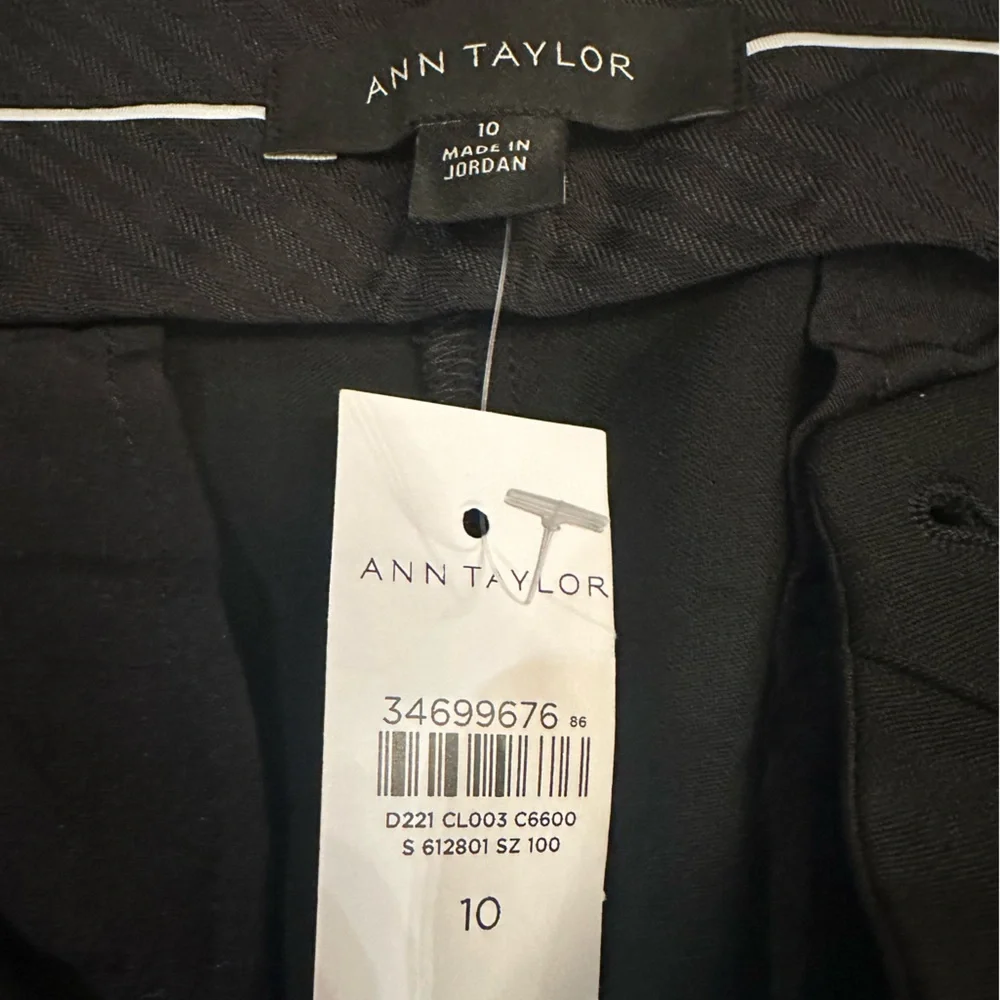 NWT Ann Taylor High Rise Seasonless Stretch Black Trouser Pants Size 10 - Picture 7 of 11